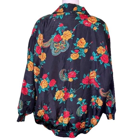 Vintage Details Sportswear Women’s 80s Silk Bomber Jacket Retro Streetwear XL - Picture 3 of 7